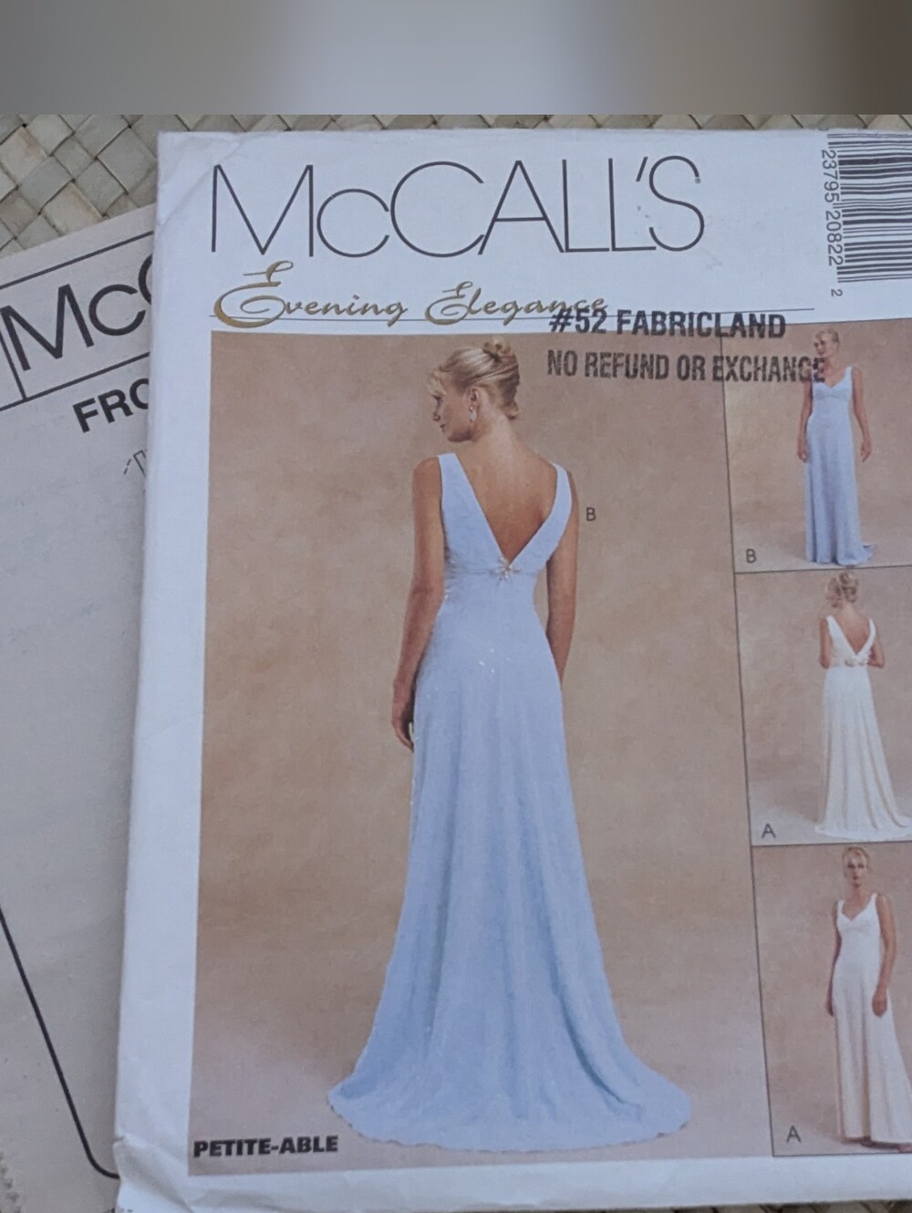 McCall's Evening Elegance Pattern 2082 Petite Size 8,10,12 - New Uncut
